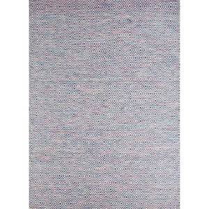 พรมจาไพร์ ADWV-13047 สีน้ำเงินอะบราช ทอแบบแบน ทำจากขนสัตว์และวิสโคส ลายเรขาคณิต สำหรับใช้ในบ้าน - Product Image 1