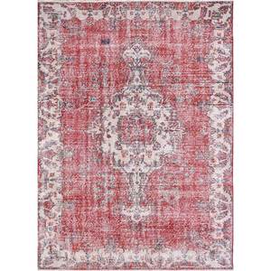 Alfombra de Lana Anudada a Mano de Gran Tamaño, Diseño de Medallón Rojo y Naranja, para Sala de Estar, Pasillo Rectangular, Modelo Pae-2626 - Product Image 1