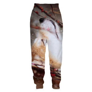 Doge Animal Shiba Inu sourire pantalons de survêtement hommes femmes grande taille impression 3D Jogging Hip Pop pantalon cordon décontracté Harajuku drôle - Product Image 6