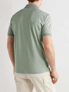 Chemises de sport pour hommes personnalisées, golf, tricot uni, 100% coton, séchage rapide, logo brodé personnalisé - Product Image 6