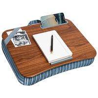 Support portable design pour ordinateur portable et téléphone – Rayures fléchées – Matériau MDF – Compatible avec les ordinateurs portables de 15,6 pouces – Style élégant