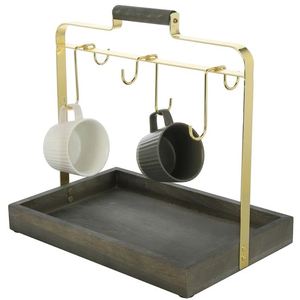 Elegant wood metal mug stand cup holder coffee mug holder for home kitchenware hotel tabletop kitchen counter made in india 2023 - Product Image 3