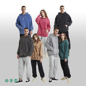 Fabricante personalizado Heavyweight Blank Vintage Hoodies Tallas grandes Hombres Rhinestone Hoodies Acid Wash Hoodie Hombres - Product Image 5