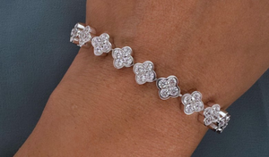 Moissanite Tennis <b>Bracelet</b>: 6 CT Round Cut, 14K White <b>Gold</b> moissanite Diamond <b>Bracelet</b> - Product Image 4
