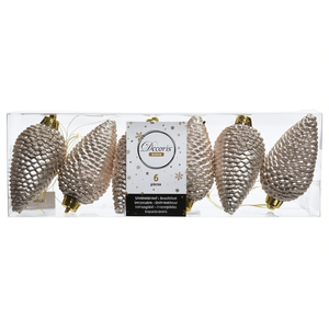 Amicasa Piñas de Pino (6 piezas) de Plástico Perla 9028602 Adornos Navideños para Bolas y Árboles - Product Image 2