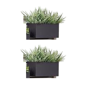 Pot de fleurs suspendu de style rectangulaire en fer fait à la main avec manteau de poudre noire fini pour le salon du balcon - Product Image 4