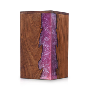Urne de crémation en palissandre incrustation de résine rose urnes de crémation commémoratives personnalisées pour les cendres humaines et animales - Product Image 1