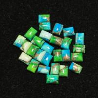 Pierre précieuse naturelle de qualité supérieure AAA+ en turquoise Kingman cuivrée de paon, taille carrée personnalisée, verte, en vrac, pour bijoux DIY