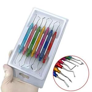 Juego de 7 Instrumentos Manuales para Relleno de Resina Compuesta en Odontología, Espátula de Mango Grueso, Herramientas Coloridas para Restauración Dental - Product Image 5