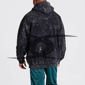 Sweat à capuche vintage en coton éponge français lavé à l'acide 100% pour hommes Design personnalisé nouveau pull d'hiver à capuche thermique - Product Image 2