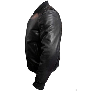 Chaqueta de invierno para hombre de American Flight, chaqueta Bomber de cuero con función cortavientos, diseño ODM, cierre de cremallera, forro de alta calidad - Product Image 4