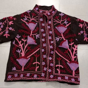 Top Selling Handmade Reversible Knitted Solid Cotton <b>Quilted</b> Jacket Button Closure Quick Dry Boho Embroidered Outerwear - Product Image 1