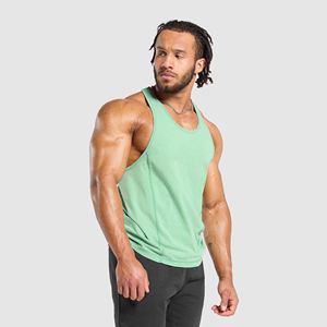 Street Wear Ras Du Cou 100% Coton Sans Manches Gym Lavé À L'acide En Détresse Broderie Patch Logo Personnalisé Débardeurs Hommes - Product Image 2