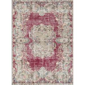 Tapis en laine noué à la main de grande taille, style vintage, motif médaillon classique Pae-2915, rouge-orange, rectangulaire, pour couloir, recyclé, pour la maison - Product Image 1