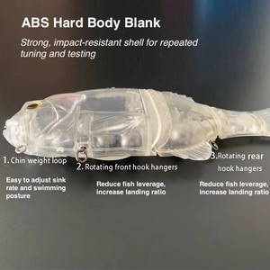 ตัวเบ็ดตกปลาแบบ DIY ABS ขนาด 15 ซม. 20 ซม. แบบไม่มีสี พร้อมตะขอหมุนสำหรับทำเหยื่อตกปลาตามสั่ง - Product Image 3