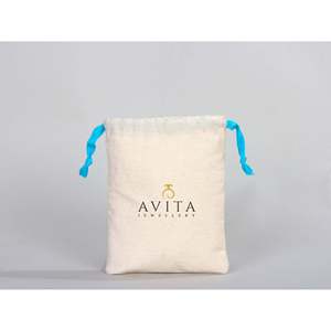 Custom Turquoise <b>Drawstring</b> Muslin Bag 6W X 8H Organic Cotton Biodegradable Bridal Shower Craft <b>Pouch</b> Screen Printed - Product Image 6