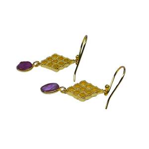 Everyday Wear 925 Sterling Silver Gold Plated Jewelry <b>Tourmaline</b> Gemstone Women Wear Leaf <b>Earring</b> - Product Image 4