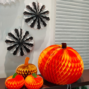 Decoraciones de Estrellas de Papel Hechas a Mano, Adorno Colgante de Estilo Moderno en Blanco y Negro para Decoración de Fiestas de Halloween - Product Image 2
