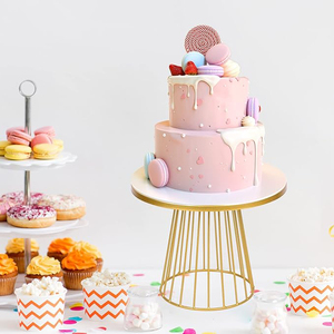 Meilleur présentoir à gâteau en métal de haute qualité Porte-cupcakes au fini or Plateau à dessert pour mariage et anniversaire - Product Image 3