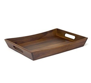 Design tendance plateau de service à thé et café plateau en bois de grande qualité pour la maison hôtel restaurant vaisselle plateau de service - Product Image 1