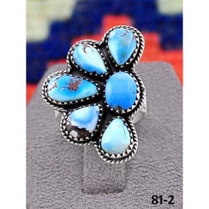 Bague Statement Style Bohème Sud-Ouest Faite à la Main, Or et Argent Sterling, Sertie de Turquoise, Idéale au Quotidien - Product Image 2