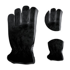 Gants de conducteur en cuir de chèvre noir et cuir fendu doublure polaire pouce Keystone chaud Durable Flexible quotidien décontracté quatre saisons - Product Image 4