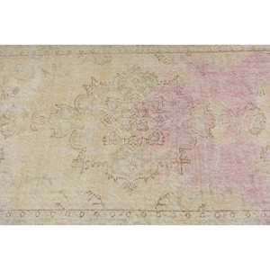 พรมปูพื้นสไตล์วินเทจขนาดใหญ่สีเบจ-ชมพู3.7x6.5ฟุตสไตล์คลาสสิกพรมขนแกะลายสี่เหลี่ยมผืนผ้าวัสดุลาเท็กซ์สำหรับห้อง - Product Image 5