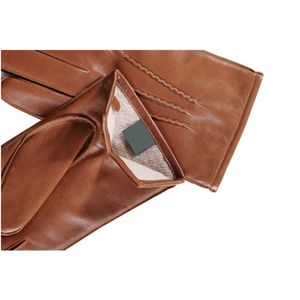 Gants cuir homme en cuir d'agneau marron cognac - Product Image 3
