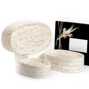 Hexagonal Mother-of-Pearl Inlay Decorative Storage <b>Boxes</b> Set of 3 Chocolate Tray for Ramadan Gift Ramadan Eid Mubarak 2025 - Product Image 4