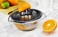 Presse-agrumes manuel multifonctionnel Afossa en cristal transparent pour citron et orange, base antidérapante, ergonomique, écologique, versement facile