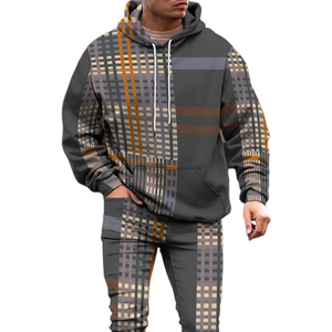Vente en gros Logo personnalisé Color Block imprimé Survêtement décontracté pour hommes OEM Design personnalisé hommes Outdoor Training Survêtement ensembles hommes - Product Image 4