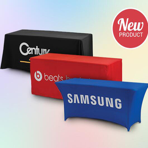 Dye Sublimation Printing 6ft 8ft <strong>Table</strong> <strong>Throw</strong> Fitted <strong>Polyester</strong> <strong>Table</strong> Cloth Trade Show <strong>Table</strong> Cover - Product Image 2