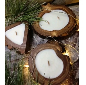 Portavelas de Madera Maciza, Decoración Rústica para el Hogar, Centro de Mesa, Tamaño Personalizado, Venta al Por Mayor OEM - Product Image 1