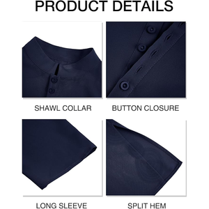 ชุดนอนผ้าคอตตอนสำหรับผู้ชายชุดเดรสสีขาวสไตล์อินเดียชุดมุสลิมพื้นเมืองลำลอง - Product Image 5