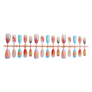 Island Vacation Almond Boutique Wearable Nail 3d Étoile de mer tridimensionnelle Handpoint Diamond Nail Art Produit fini - Product Image 6