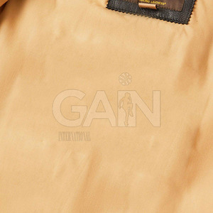 High Quality Men's Genuine Leather Winter <b>Jacket</b> with Canvas Fabric Front Logo Eco-Friendly & Breathable Custom OEM in Stock - Product Image 4