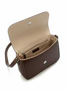 Bolso Bandolera Cruzado de Cuero Genuino Marrón para Mujer, Bolso de Hombro Minimalista con Solapa, Estilo Vintage, Resistente al Agua, para Uso Diario - Product Image 2