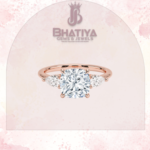 แหวนหมั้นเพชรเม็ดเดี่ยวแบบสามชิ้นสำหรับผู้หญิงแหวนเพชรสำหรับงานหมั้นกลาง1-3 CT ดีไซน์เป็นของขวัญคริสต์มาส - Product Image 3