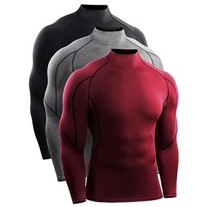 2024 camiseta de compresión de etiqueta privada, camiseta informal de manga larga con cuello y cremallera, camiseta ajustada para Fitness, ropa para correr para hombre, ropa para correr - Product Image 6