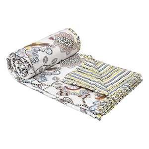 BLOQUES de INDIA Verano Bloque de mano Impreso Polialgodón Dohar/Manta Marrón Chidiya Algodón opaco Textiles para el hogar 140x215cm - Product Image 4