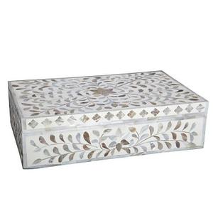 Elegante caja hecha a mano con incrustaciones de hueso y resina para uso de regalo Caja de regalo Premium Organizador para anillos Pendientes Collar Embalado en cartón - Product Image 4