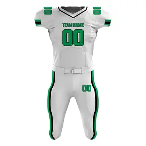 Custom Made American Football Uniforms Sets Screen Printed Quick Dry Breathable Team Youth American Football Uniforms