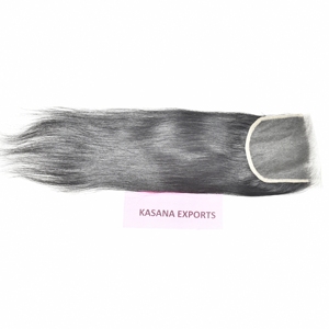 Extensions de cheveux humains naturels indiens non traités, couleur noire, vague profonde, 100% cuticules alignées, fermeture HD 5*5, vente en gros - Product Image 5