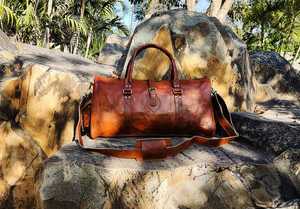 Sac de sport en cuir véritable fait à la main élégant en Nylon Weekender Gym vacances voyage fourre-tout pratique épaule utilisation en plein air cadeau - Product Image 2