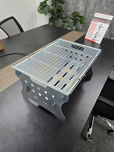 Portable <b>Foldable</b> Charcoal <b>BBQ</b> Grill Stove Galvanized Steel Outdoor Camping Cooking Equipment EPDGFC002 - Product Image 5