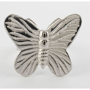 Argenterie en métal de qualité supérieure papillon ronds de serviette faits à la main pince à serviette ensemble de 4 porte-mouchoirs en vaisselle à bon prix - Product Image 2