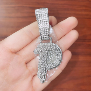 Nouveauté 925 Argent VVS Moissanite Diamant Nom Initial Lettre Pendentif Personnalité Hip-Hop Rappeur Fine Jewelry Pour Hommes Femmes - Product Image 6