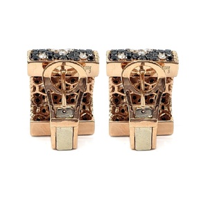 Bijoux OEM de haute qualité, or rose massif 18 carats, diamants naturels classiques, boucles d'oreilles larges, 292 pièces, 4,33 carats, couleur G-H - Product Image 2