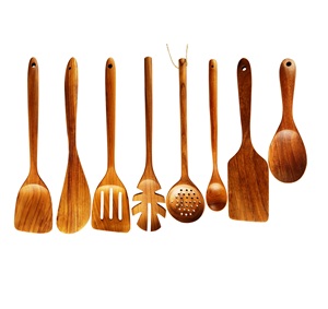 Cucharas para servir de madera de acacia y resina 5 SERVIDOR DE ENSALADA DE MADERA JUEGO DE 2 HECHO A MANO ÚNICO KETCHENWAR - Product Image 3