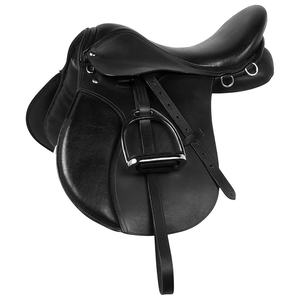 Selle de dressage en cuir durable, fabriquée à la main, avec arçon renforcé en bois/plastique et mousse profonde pour une conduite sécurisée - Product Image 1